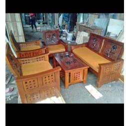 Kursi tamu dan matras meja kursi tamu ukir bahan kayu jati mebel Jepara