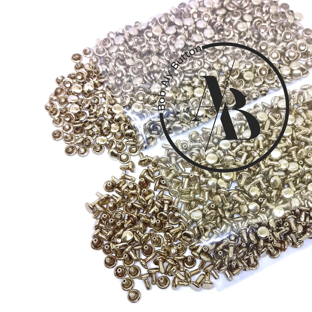 PAKU KELING CENTANG BOLAK BALIK 6 MM PER 100 SET WARNA NIKEL V 1000 D