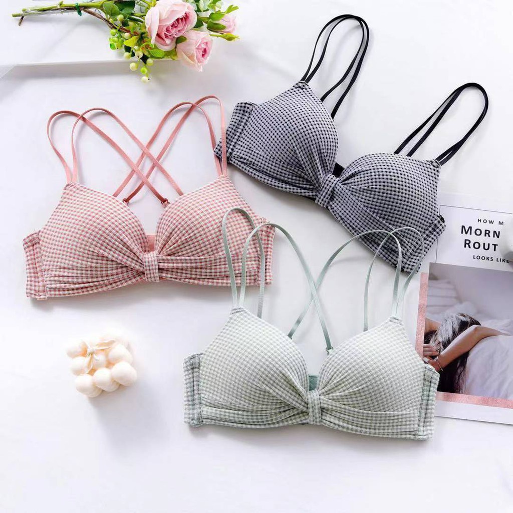 TF Bra Jepang Sexy Tanpa Kawat Bra Import Premium Bra wanita Seamless deep v cross women wear