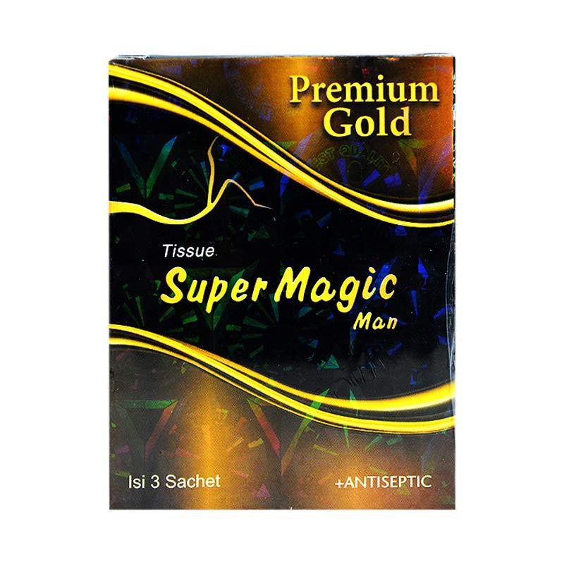 ✅ Privasi Terjamin 100% Tissue / Tisu Super Magic Man Premium Gold Gold Tahan Lama Isi 3 Sachet Tisue Antiseptik Tissue Antiseptic Tisu