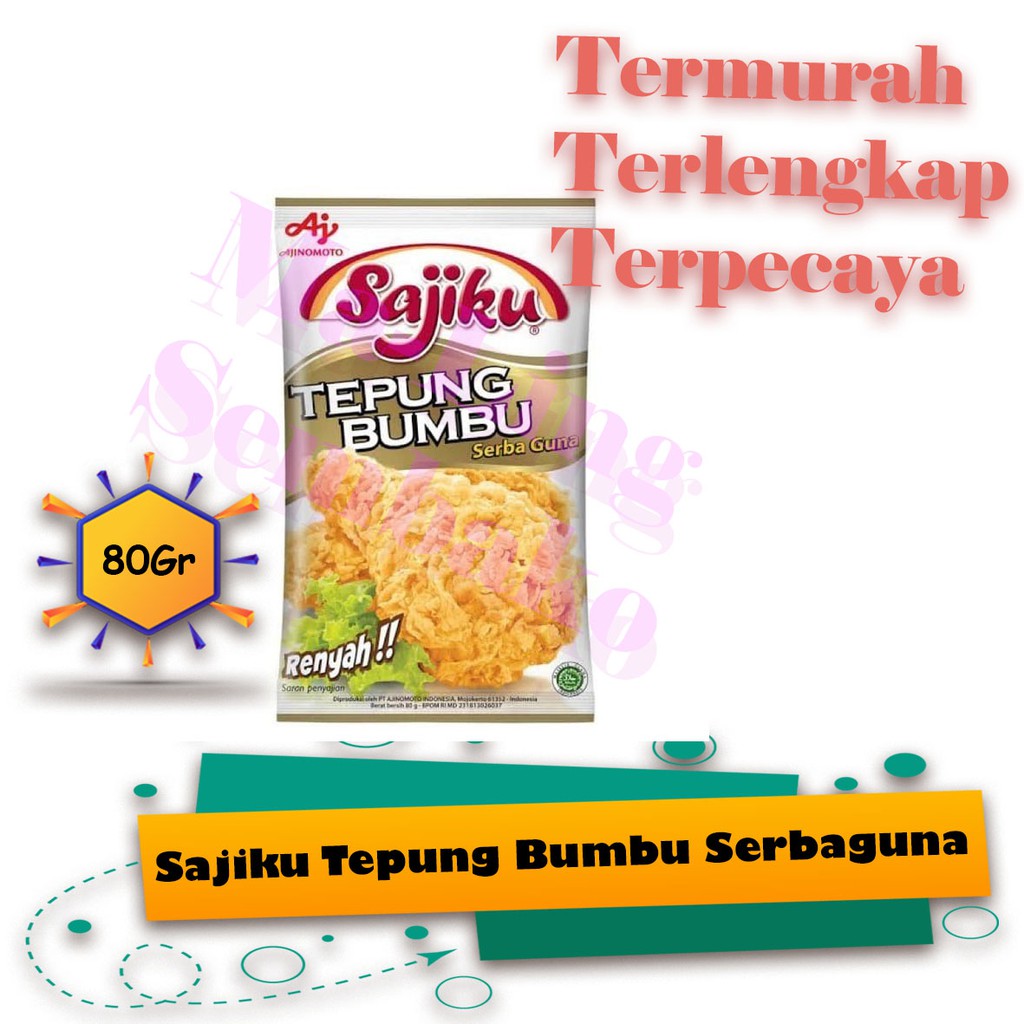 

AJINOMOT TEPUNG BUMBU SAJIKU / PCS. Bumbu Dapur, Tepung Masak, Bumbu Masak, Tepung lapisan