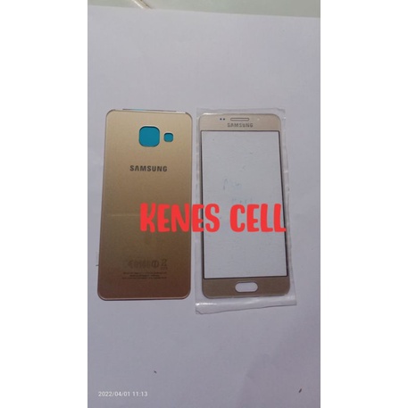 kaca LCD dan backdoor back door Samsung A310 A3 2016 original gold