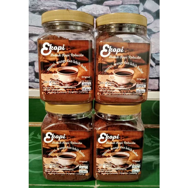 

Ekopi 100 gram Kemasan Toples, Bubuk Kopi Robusta Lampung