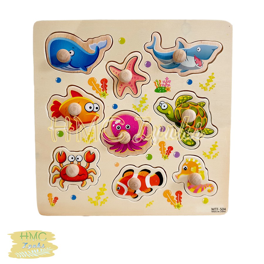 PUZZLE KAYU KNOB HEWAN LAUT