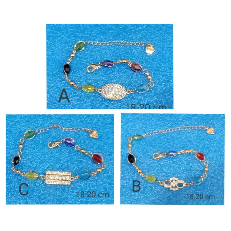 RAL401. Gelang tangan xuping wanita dewasa lapis emas dgn mata zircon ukuran 18-20 cm