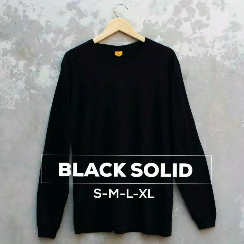 kaos polos panjang hitam / beholder / cosmic / 347 / 420 / envile / airplane / beholder / bilabong