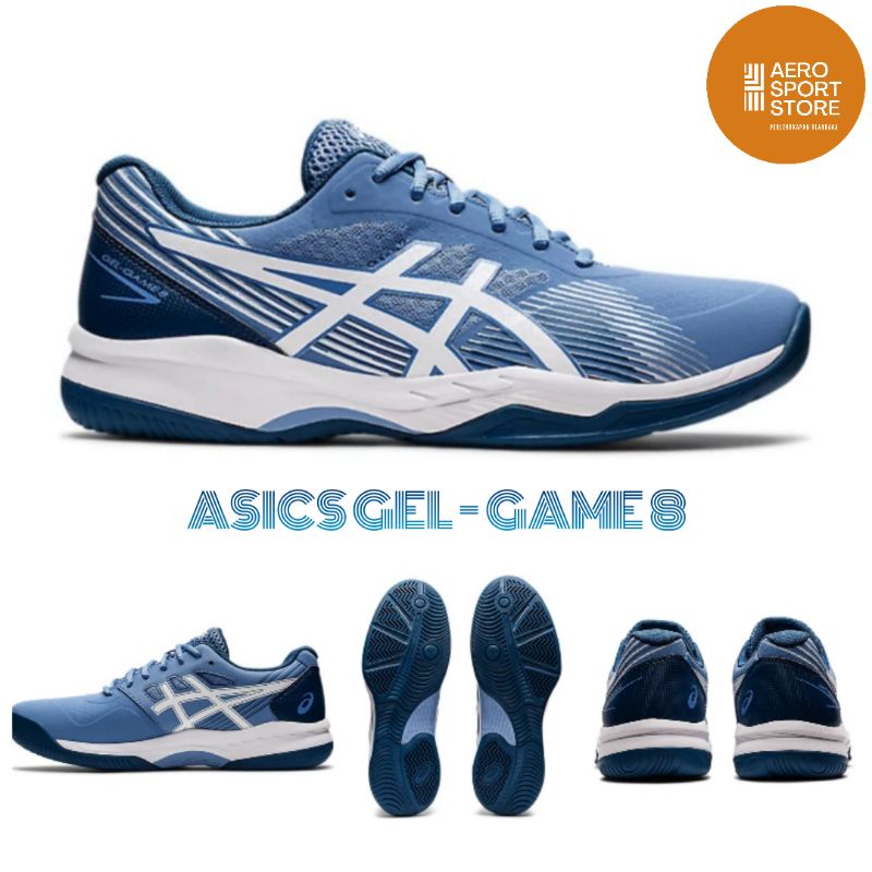 [ SEPATU TENIS LAPANGAN ASICS GEL GAME - 8 MEN - BLUE ]