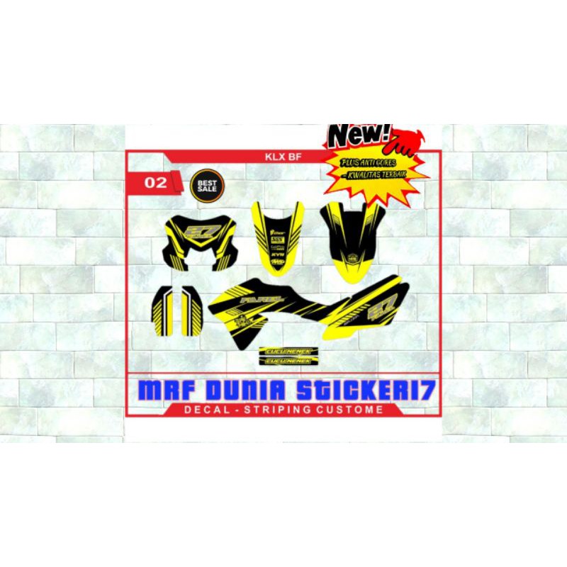 Stiker decal klx bf decal motor klx bf sticker motor decal klx bf motif 2