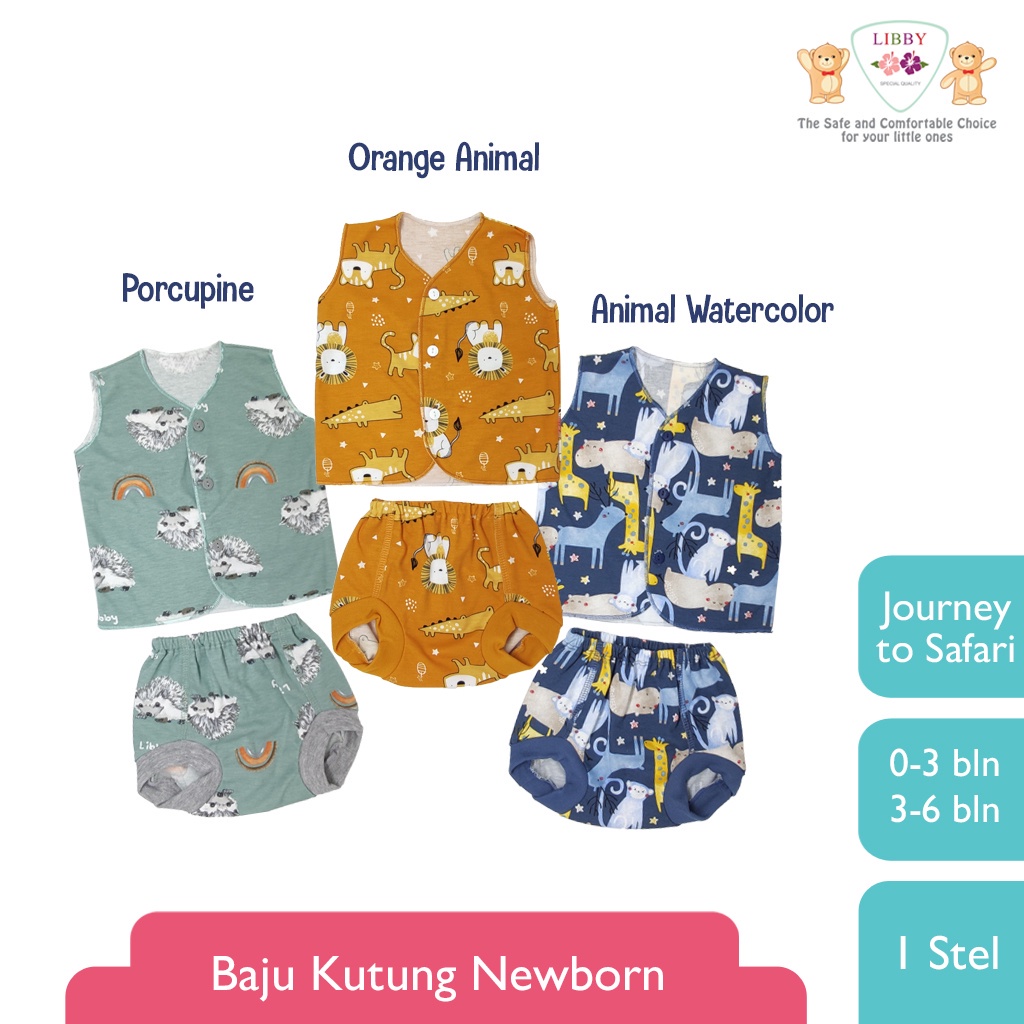 LIBBY Stelan Baju Kutung Newborn Motif NewBorn