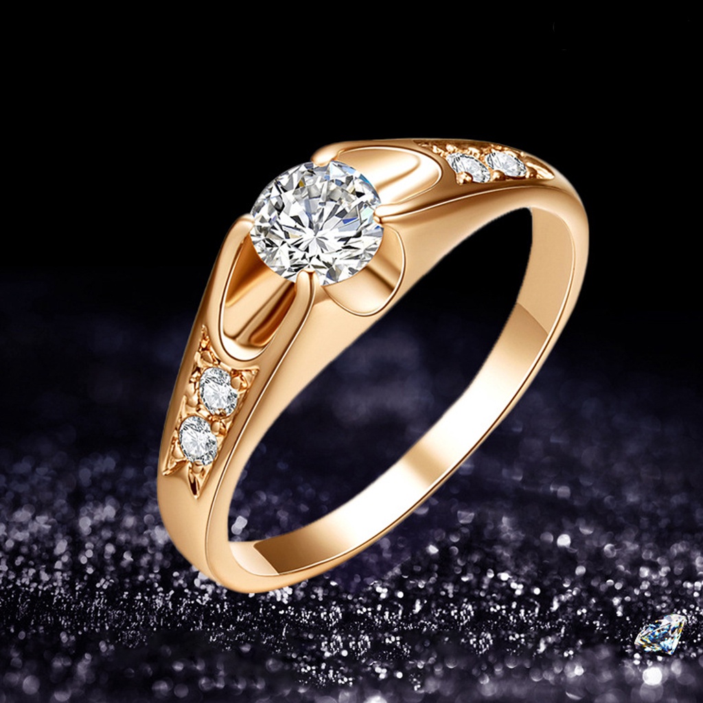 Cincin Berlian Imitasi Bahan Tembaga Untuk Wanita