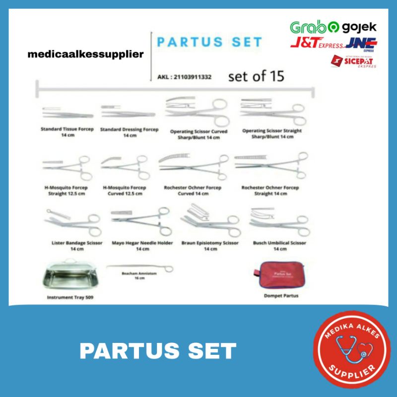 Jual Partus Set Partus Alat Bedah Lengkap Instrumen Kedokteran