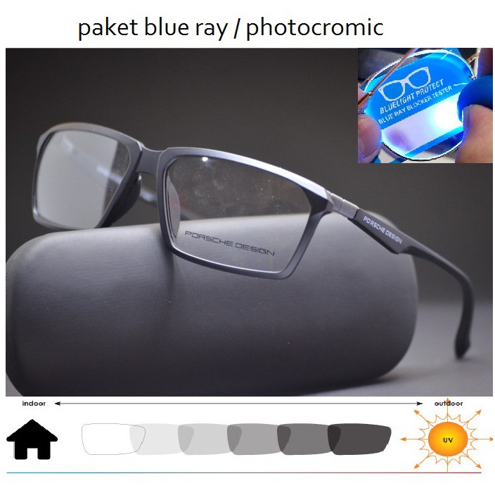 frame kacamata pria (frame+lensa) P8369 sport anti radiasi sport