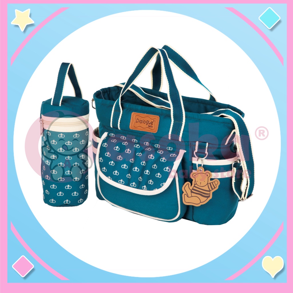 Dialogue Baby Small Diaper Bag Tas Bayi Kecil + Tempat Botol Susu Emerald Series DGT7401 ASOKA