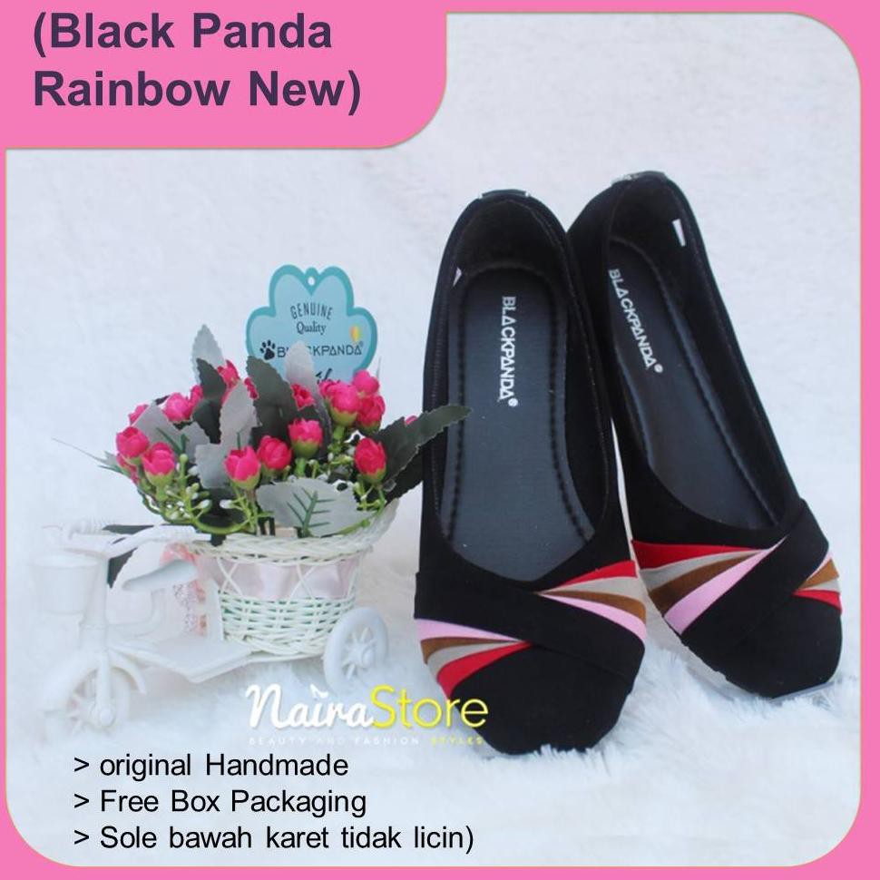 tJ5Code Black Panda Shoes - Sepatu Balet Wanita Terbaru - Rainbow Pink Merah O6C4 promo.