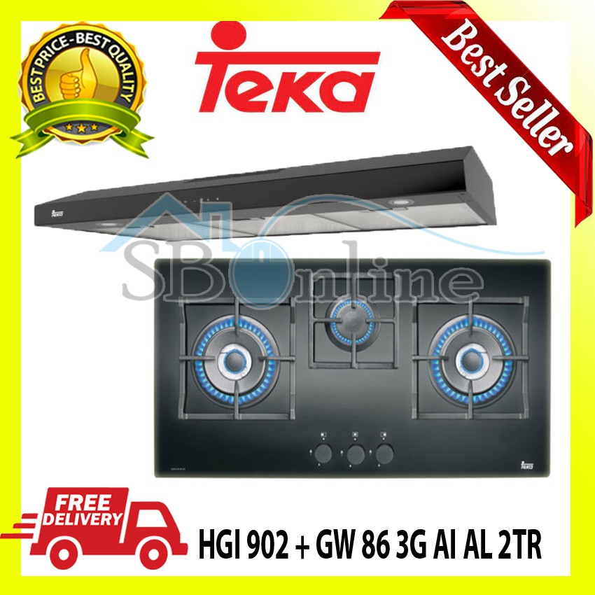 PAKET KOMPOR TANAM + COOKER HOOD TEKA - HGI 902 + GW 86 3G AI AL 2TR