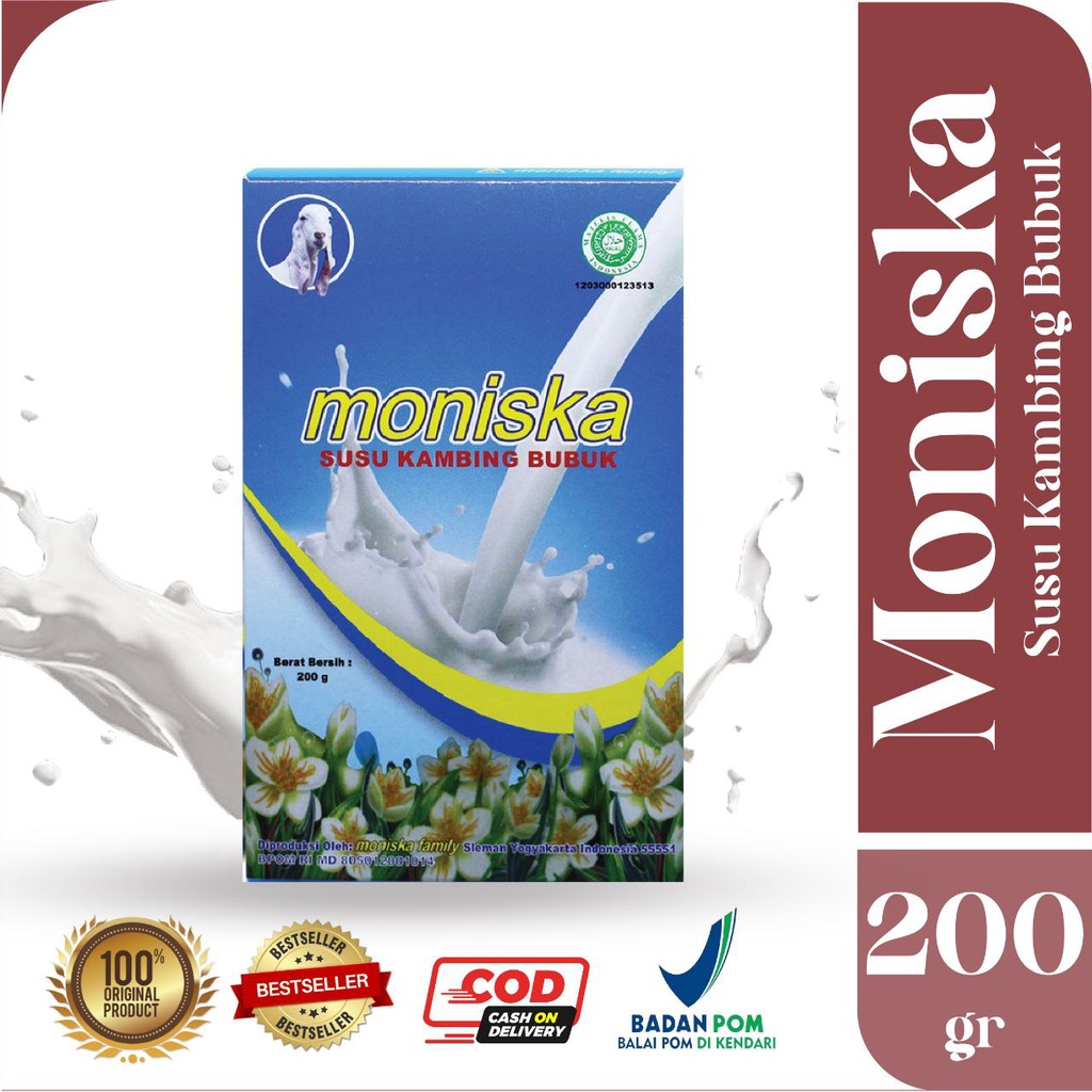 MONISKA SUSU KAMBING ETAWA BUBUK ORIGINAL UNTUK ASAM LAMBUNG DARAH TINGGI ASMA IBU HAMIL IBU MENYUSUI ANAK BEST SELLER...!!