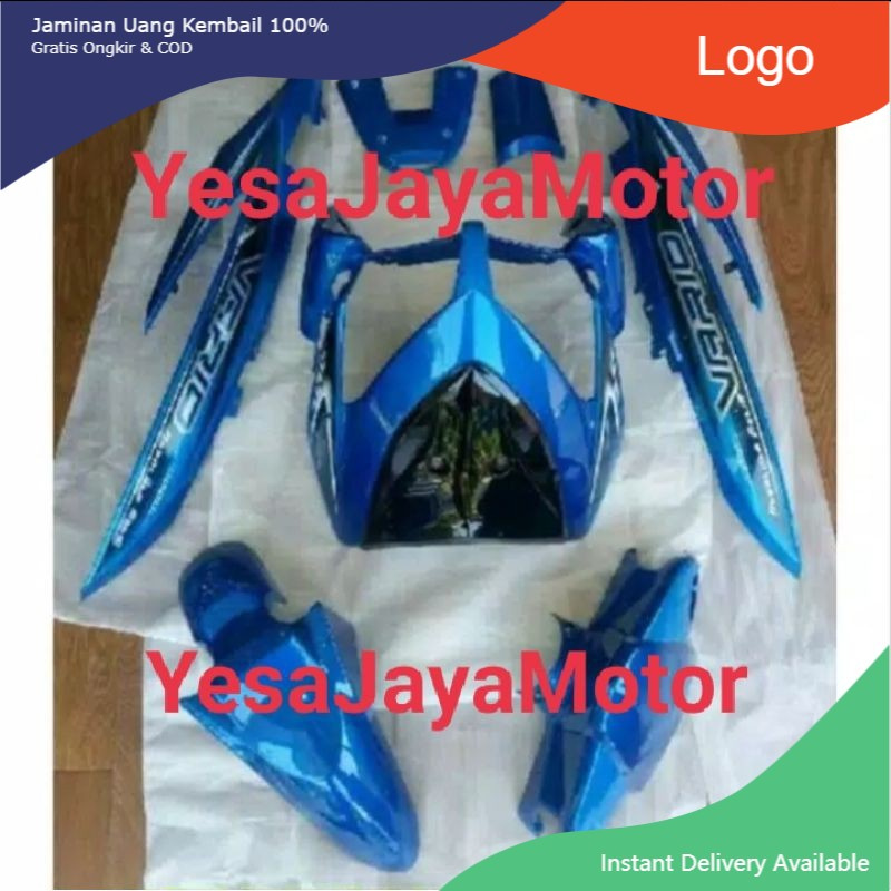 Cover body Halus Vario lama 110 karbu Warna Biru