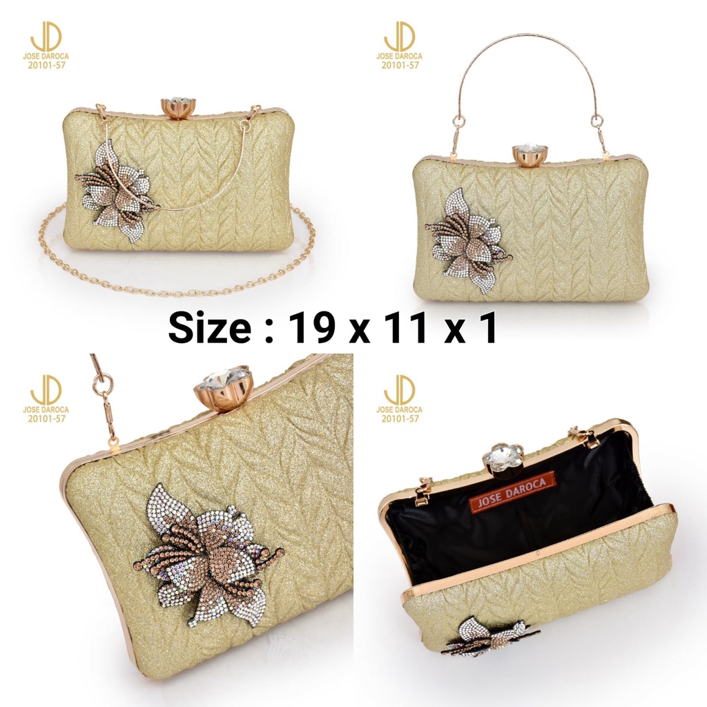 TAS PESTA CLUTCH ORIGINAL JOSE DAROCA FLOWER ~ 20101-57 ~