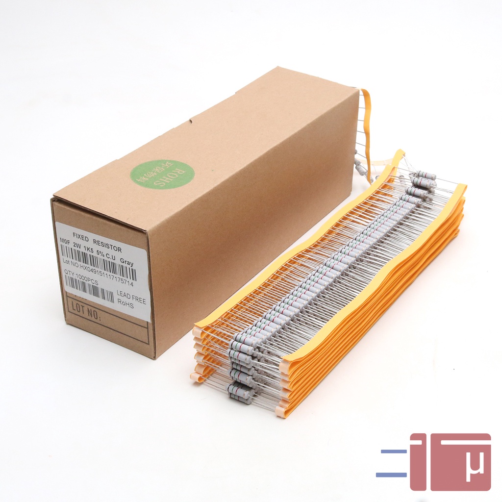 Resistor 1K5 1.5K 2W Metal Oxide 5% Taiwan Kaki Tembaga