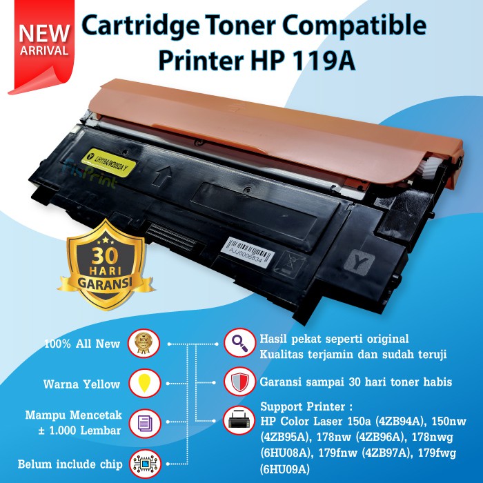 Cartridge Toner Compatible 119A Printer HP Color Laserjet 150a 150nw MFP 178nw 179nw 179fnw 179fwg