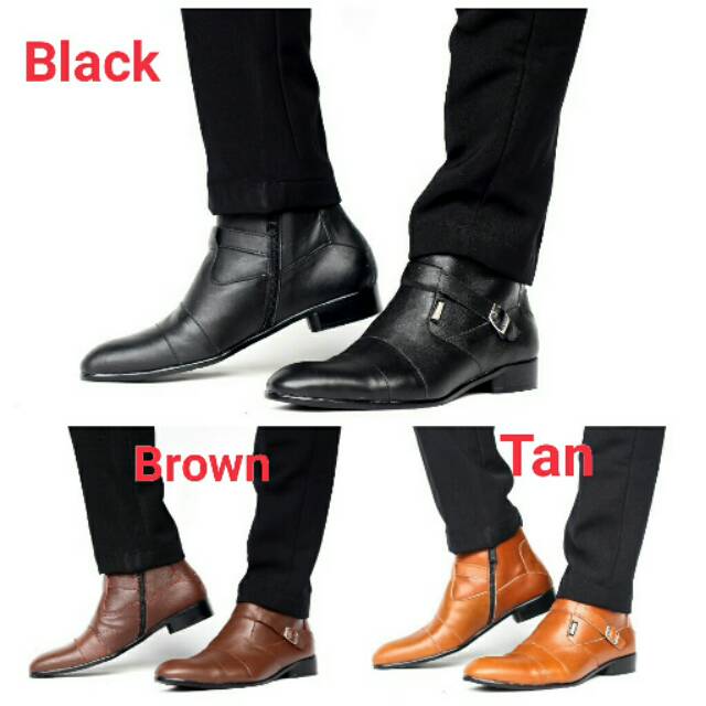 BERGARANSI TERMURAH ! Sepatu premium Formal Tinggi Sleting Kulit Asli Cevany Julius Original