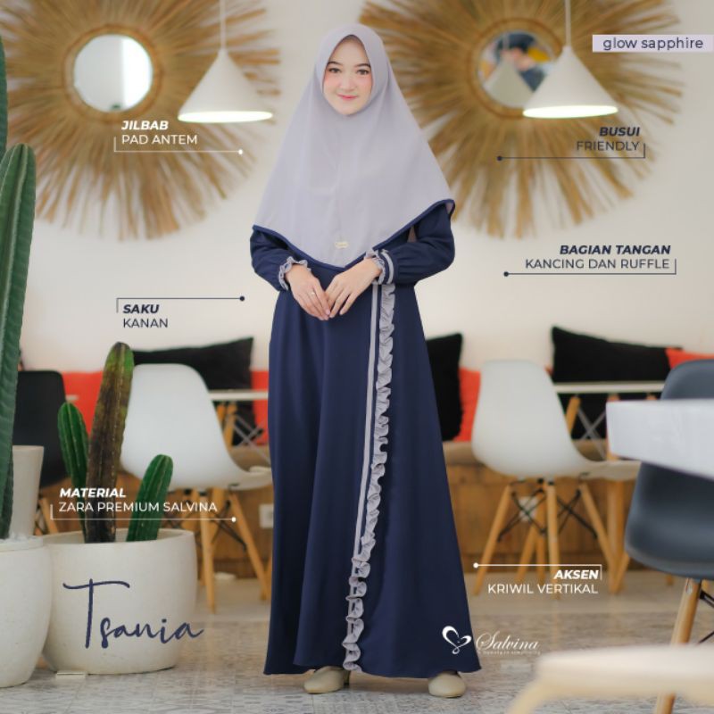 READY STOK Tsania Dress ory Salvina Hijab