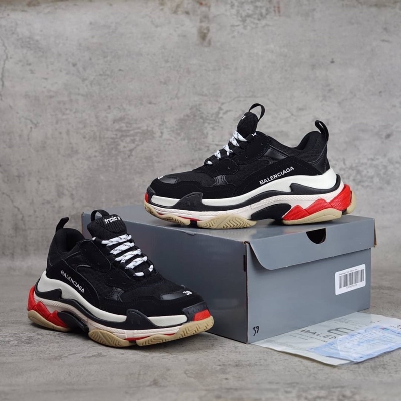 Balenciaga Triple S Black White Red