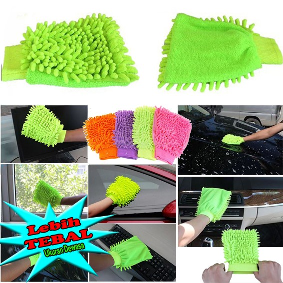 Lap Sarung tangan cendol microfiber cuci mobil micro fiber motor