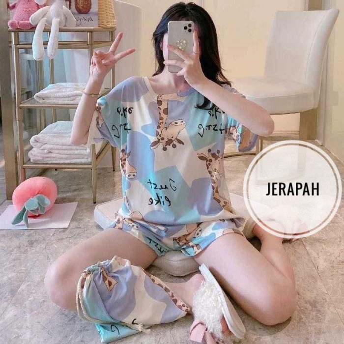 Baju Tidur Wanita / Baju Tidur Dewasa / Baju Tidur Kaos Celana Pendek