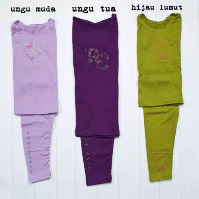 Baju setelan legging anak spandex  umur 1 - 5 tahun / Baju setelan murah / Spandex