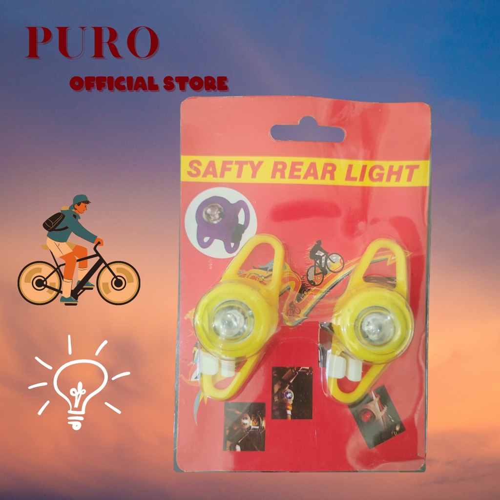 Bicycle LED Light Front isi 2pcs / Rear Lampu Sepeda STROBO SILICON LED Depan / Belakang Silikon Lampu Sepeda