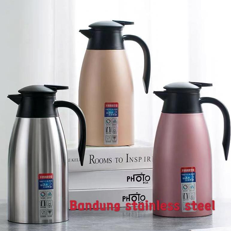 sus 304 termos air vacuum stainless steel panas dingin teh kopi 1.5 liter 2 liter warna