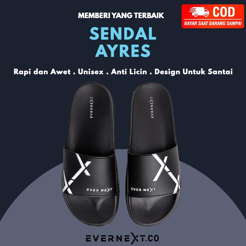 Sandal AYRES Slipper Selop Cowok Wanita Pria Anti Licin Outdoor Santai Anak Kekinian Premium COD