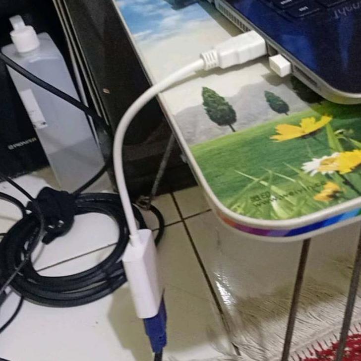 Oke Price.. KABEL ADAPTER HDMI KE VGA FEMALE LAPTOP TV MONITOR NOTEBOOK CONVERTER KONVERTER  SAMBUNG