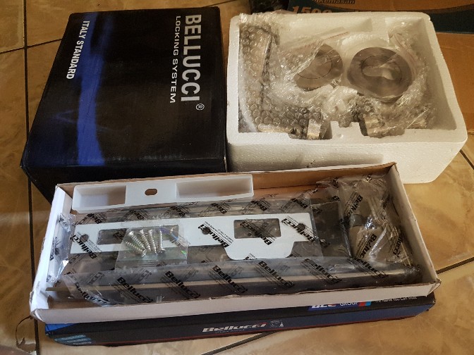 1 Set Kunci Pintu Bellucci / Lever Set Bellucci L66 / Handle Pisah Bellucci Stainless / Kunci Pisah