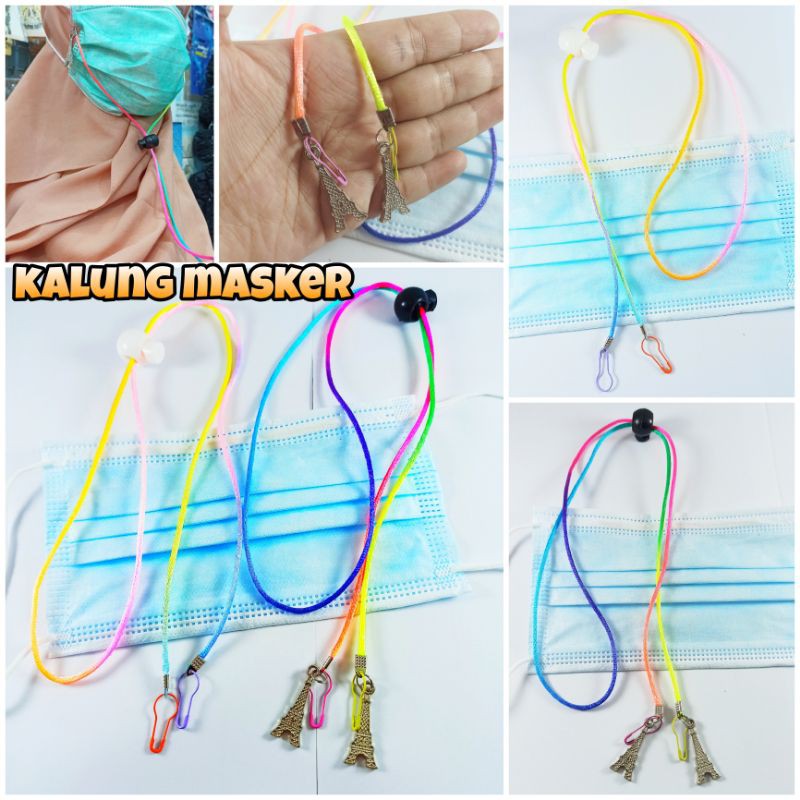 STRAP MASKER PELANGI - Lanyard Rantai Tali Kalung Masker  Gaya Korea - Strap Mask Chain handmade