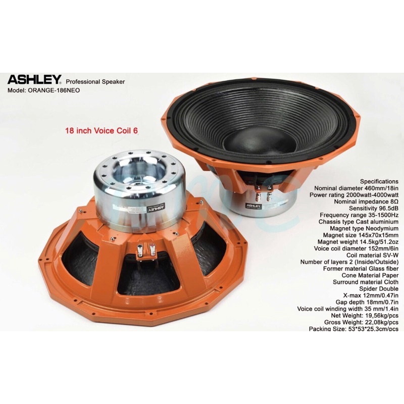 speaker component ashley orange186neo orange 186neo orange186 neo