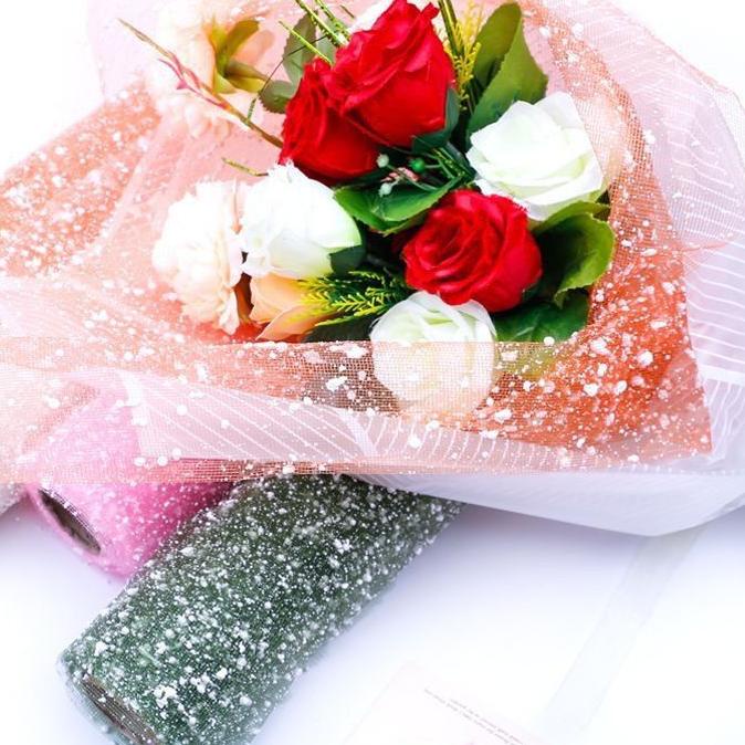 

❇ KAIN TILE SALJU / SNOWY WRAPPING PAPER / SNOWFLAKE POLYMESH ❃