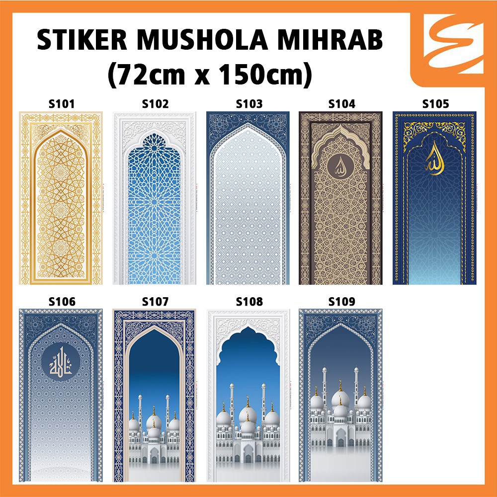  Stiker dinding mushola  mihrab 72x150cm wallpaper tembok 