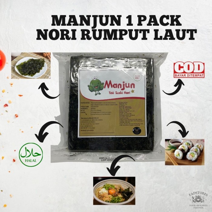 

NEW Nori Yaki Manjun 1 pack - Nori Rumput Laut 50 lembar