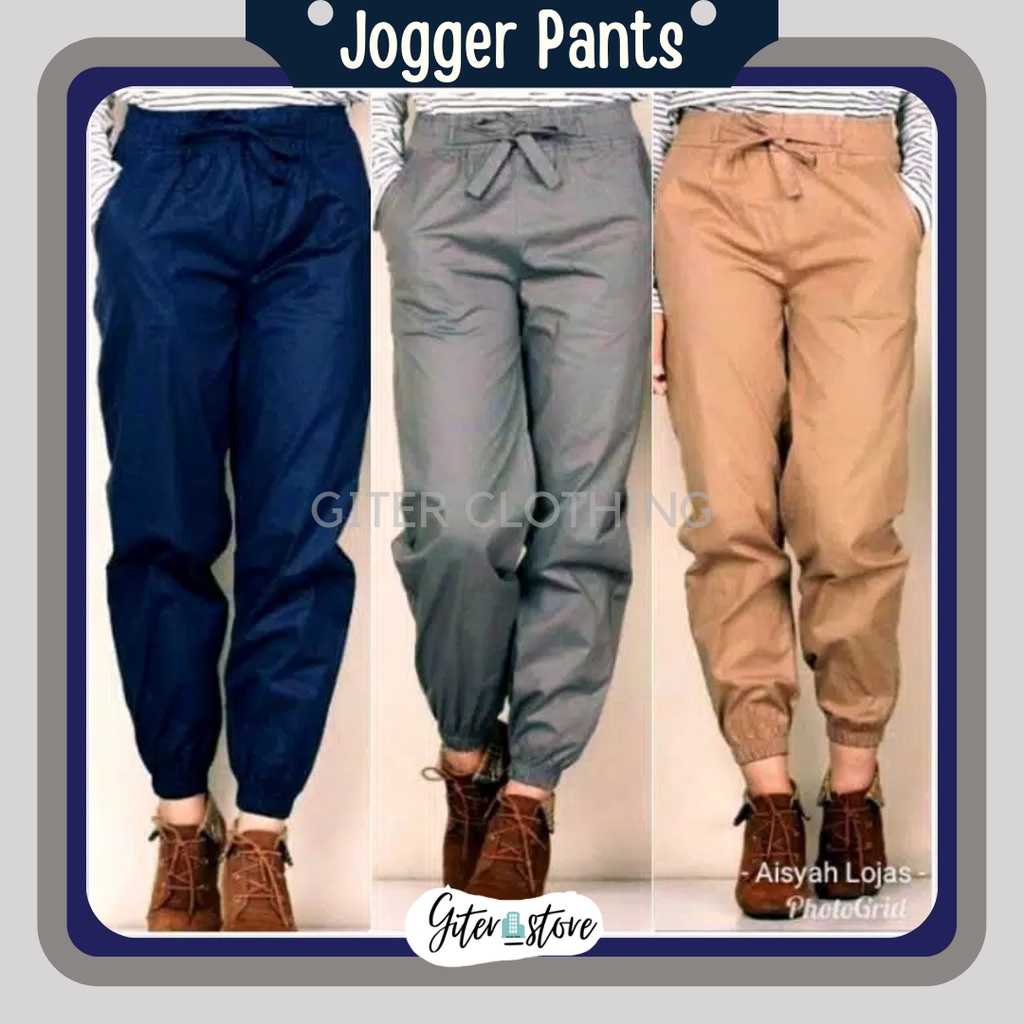 jogger pants wanita - jogger wanita - Celana katun - Celana bahan - Bawahan wanita - Celana jogger