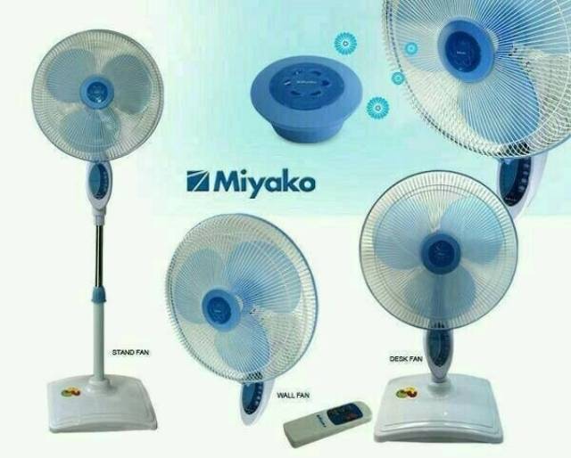 MIYAKO Kipas Angin REMOTE TJR-101. Berdiri, Duduk, Dinding (3in1). Baru Bergaransi Resmi.