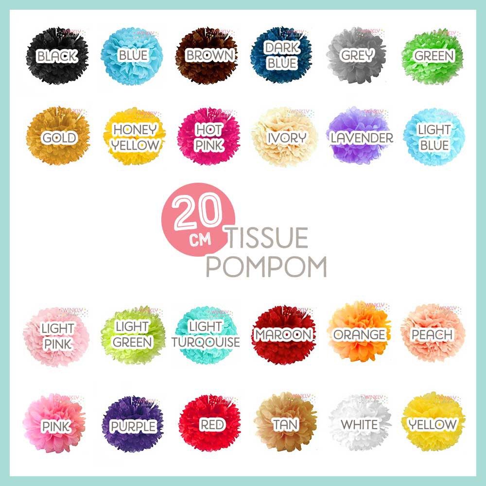 

20cm Paper Pompom / Pom Kertas Tissue 8inch