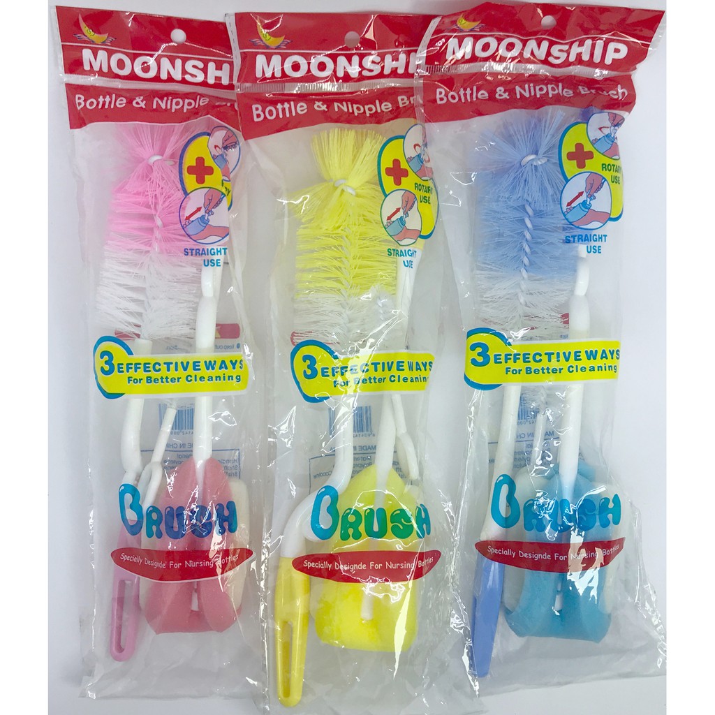 BAYIe - Sikat Botol Susu Bayi 3 in 1 MOONSHIP  / Baby Bottle &amp; Nipple Brush