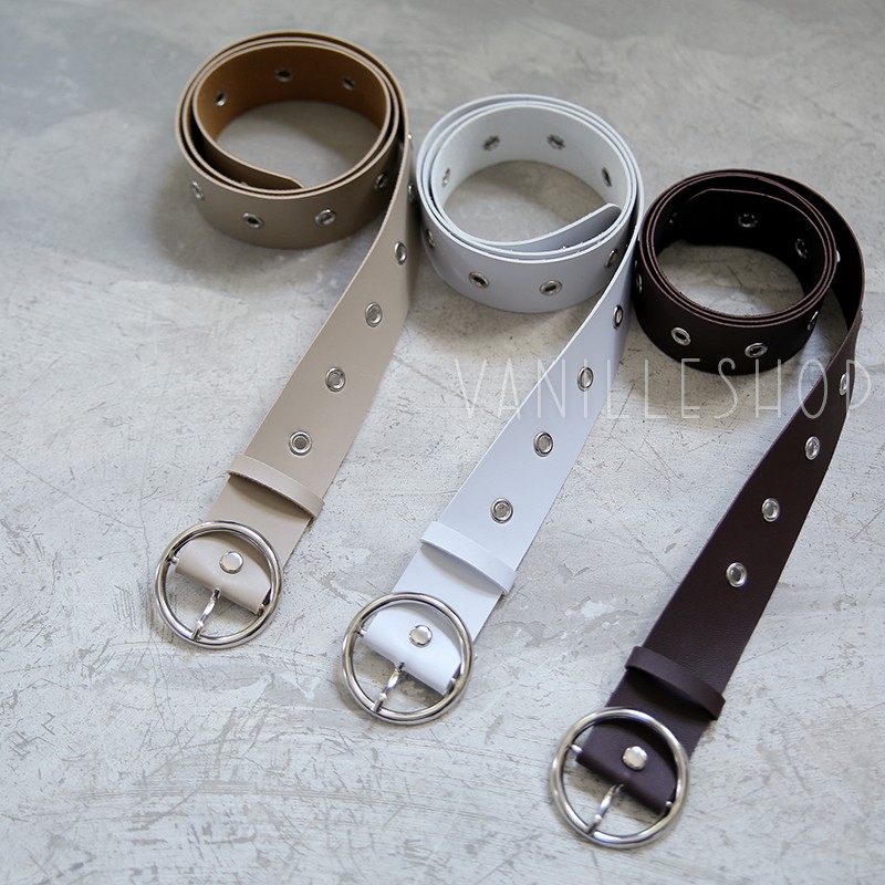 VANILLESHOP - Ikat Pinggang Wanita Ring Belt KOREA BELTIC EYELETS STRADY