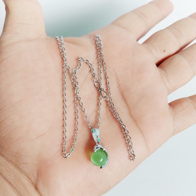 RNL kalung baja / monel original dengan liontin rhodium