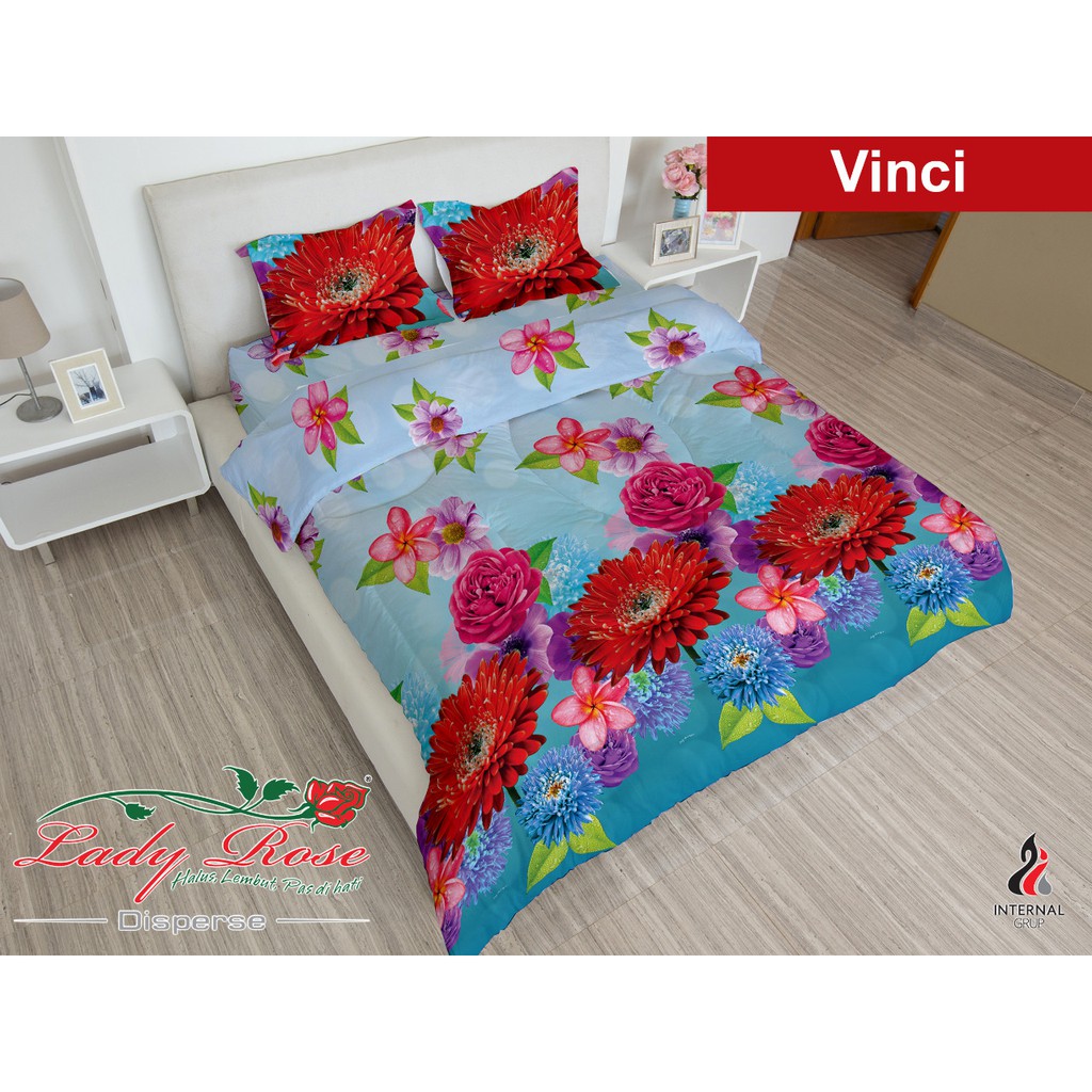 Bed Cover Lady Rose Ukuran King Set Motif Vinci Shopee Indonesia
