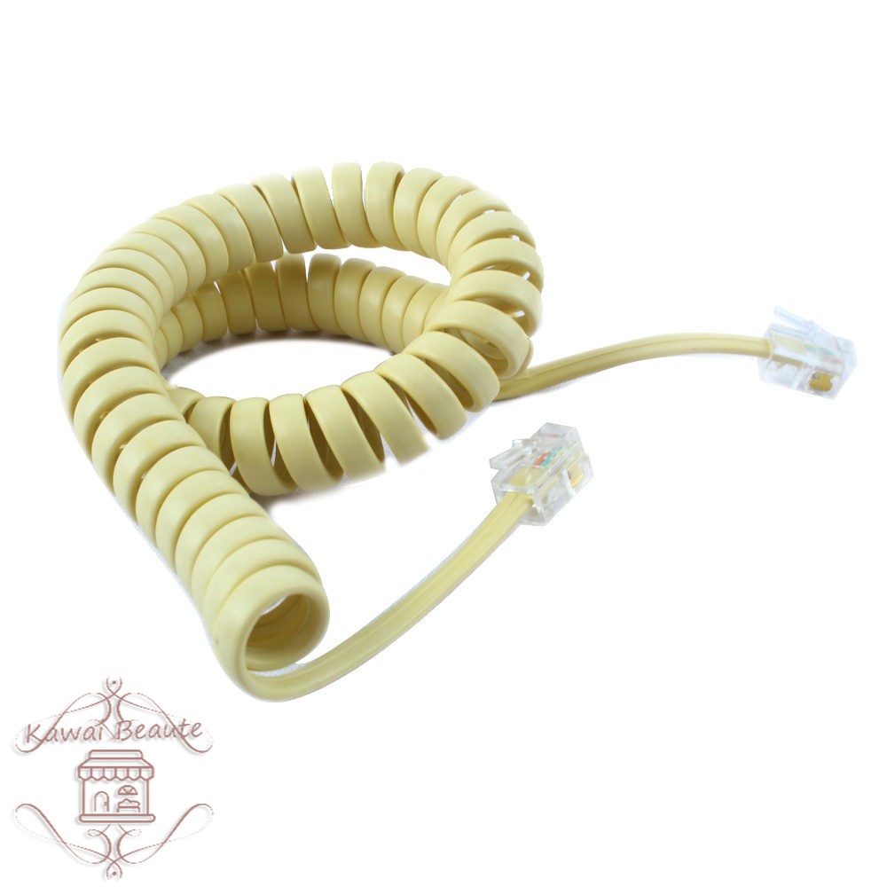 Kabel Spiral Gagang Telepon Panjang 3 Meter 3M Sepiral Warna Putih Random sesuai stok