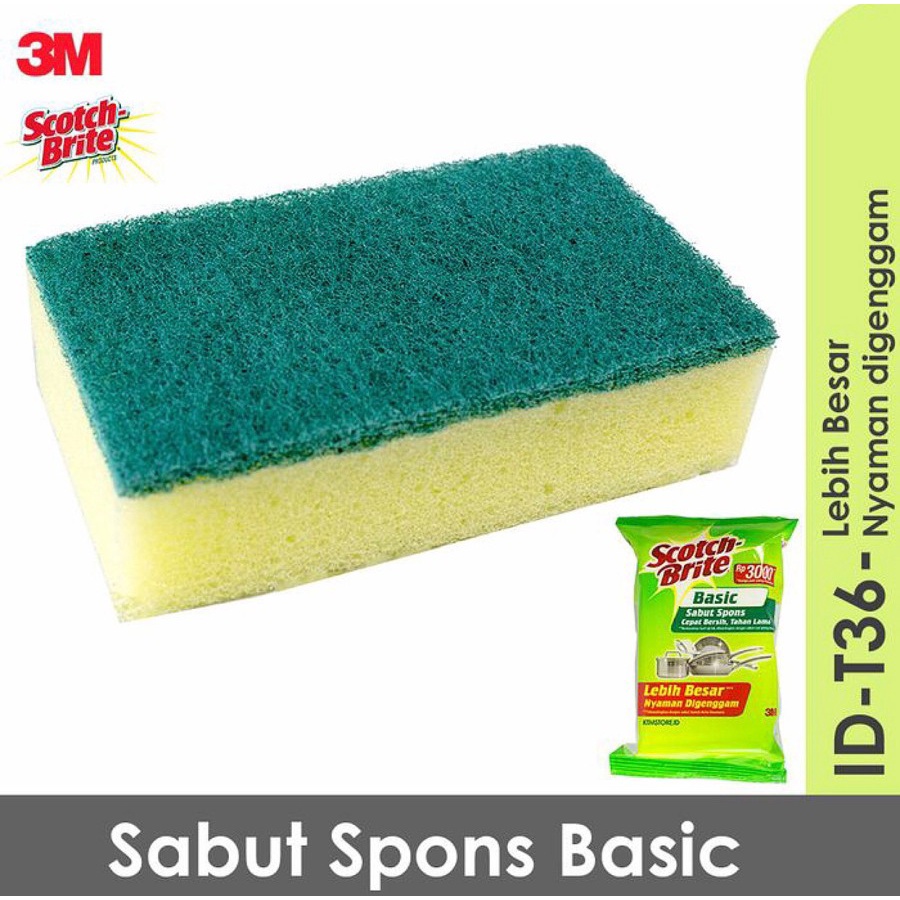 (JSO) Sabut Cuci Piring 3M Scotch Brite ID-T36N / Anti Bakteri daya gosok kuat