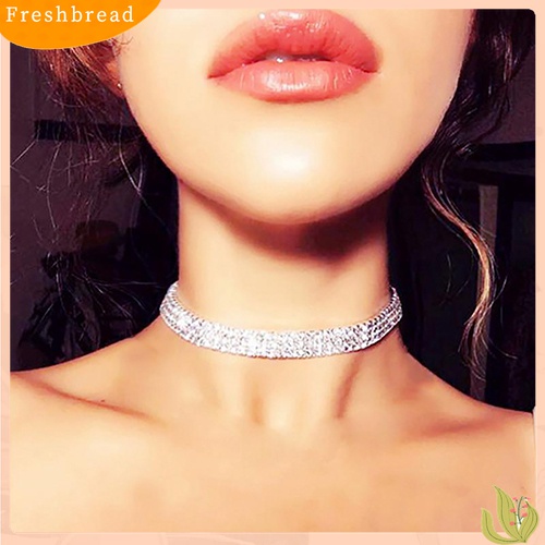 [TERLARIS]Women's Fashion Full Rhinestones Sparkling Choker Short Collar Necklace Jewelry